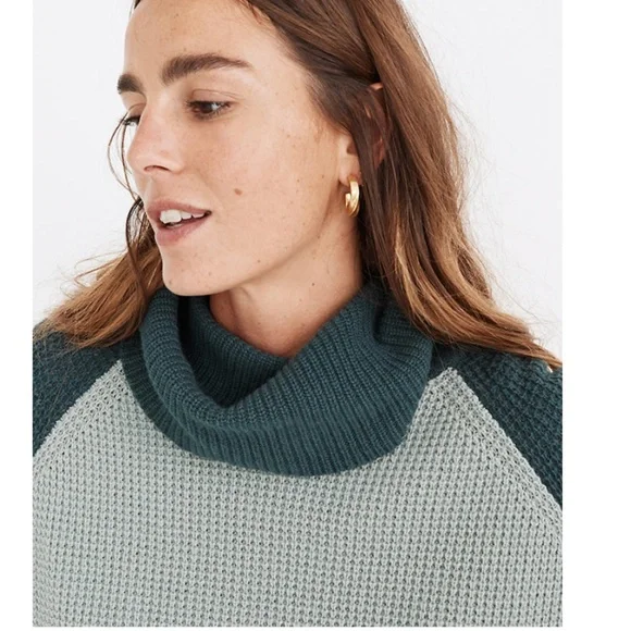 NWT Madewell Colorblock Eastbrook Turtleneck, Wool - Picture 11 of 11